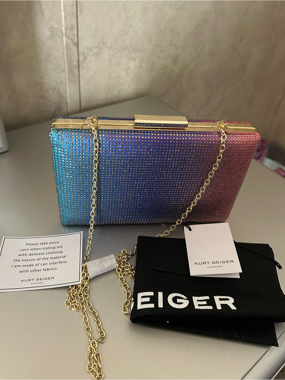 Kurt Geiger Ombre Crystal Clutch